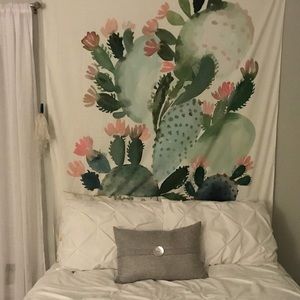 Cactus Watercolor Wall Tapestry
